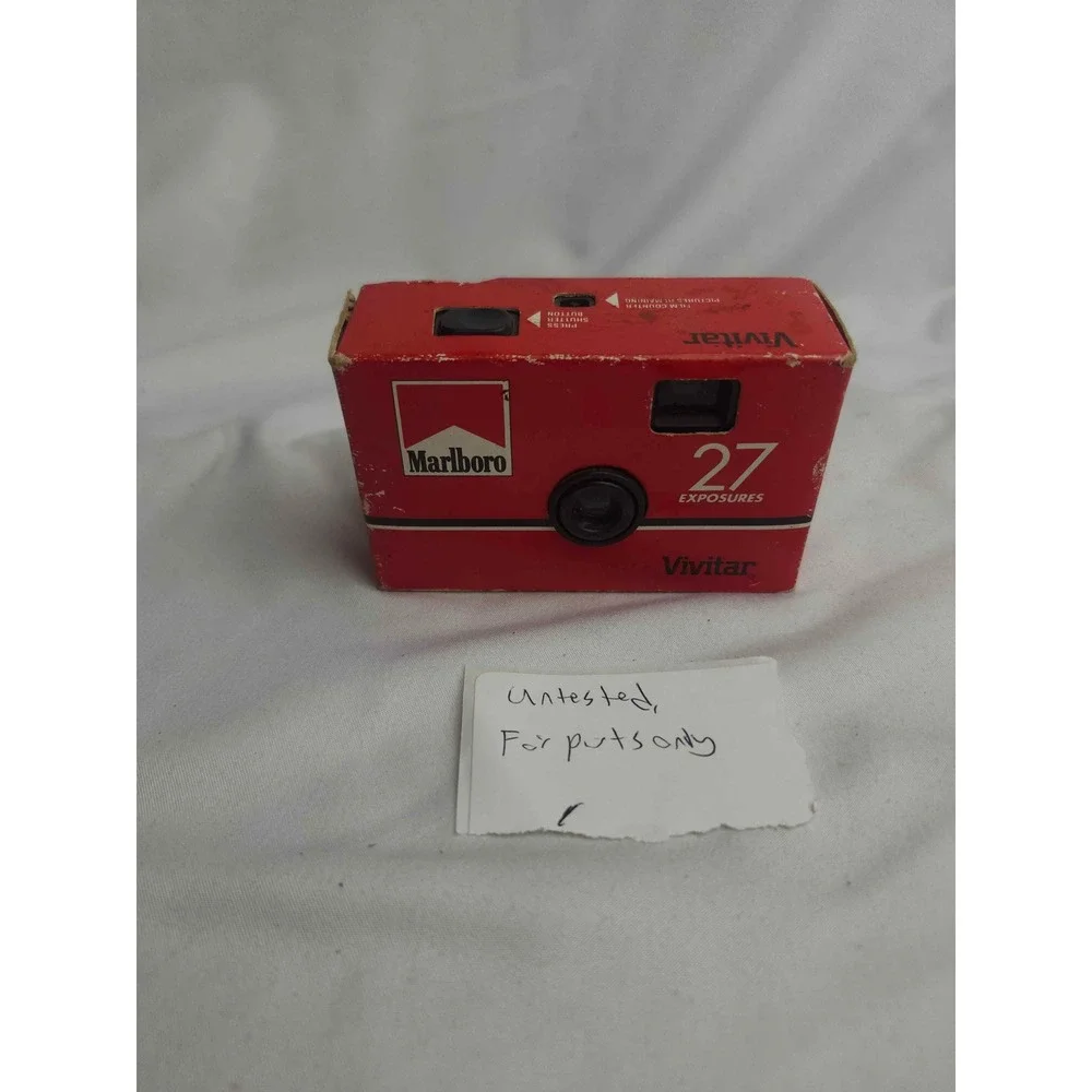 Vintage Marlboro Vivitar 35mm Disposable Camera 27 Exposures ISO 400 Untested